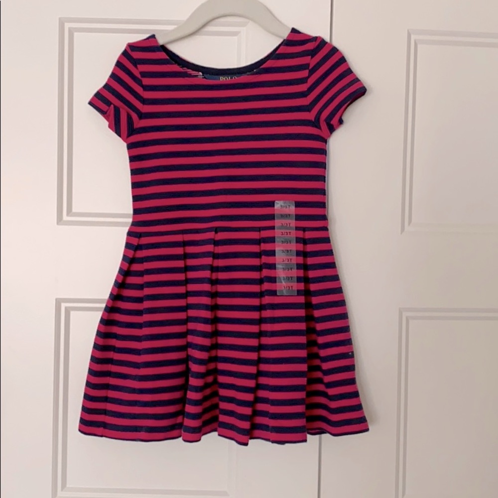 Ralph Lauren pink and navy striped dress